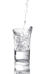 Dynamic water in glass
