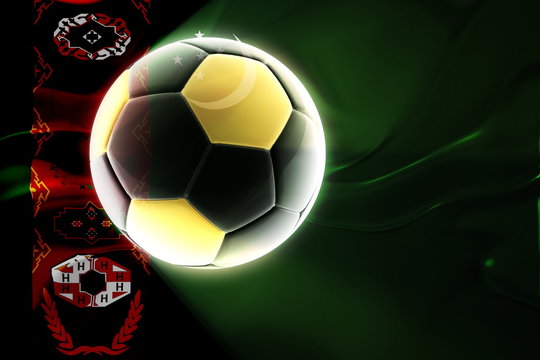 Flag of Turkmenistan wavy soccer
