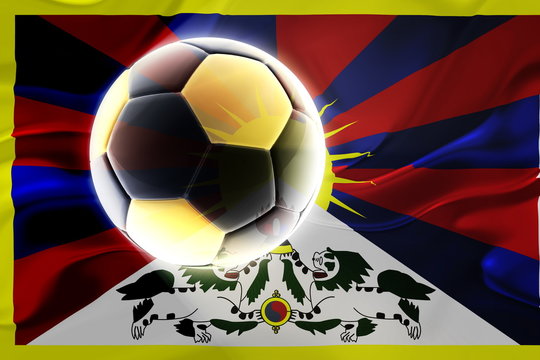 Tibet flag wavy soccer