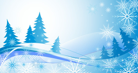 Winter blue background