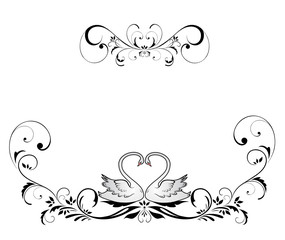 Wedding header with swans