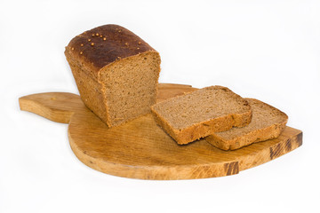 Bread on a board for cutting