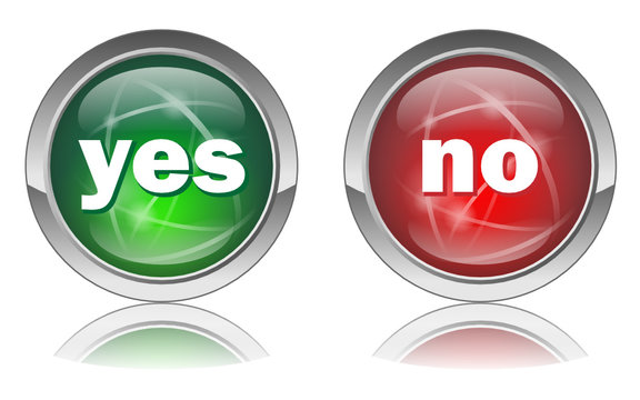 YES & NO Web Buttons (Positive Negative Vote Opinion Survey OK)