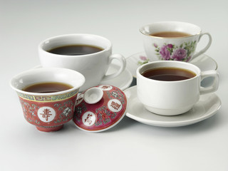 tea cups with tea