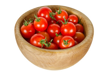 Cherry tomatoes in a wooden bowl - 20462359