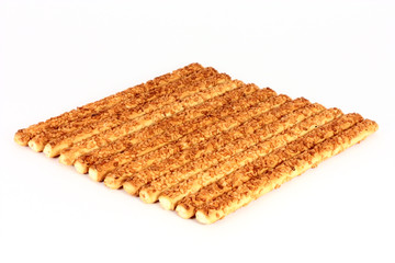 Breadsticks with sesame seeds background