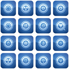 Cobalt Square 2D Icons Set