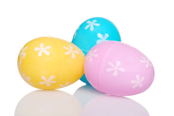 three plastic easter egg containers