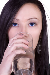 Beautiful Girl Drinking Water