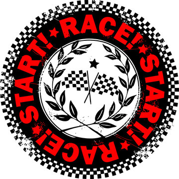 Vector stamp - race
