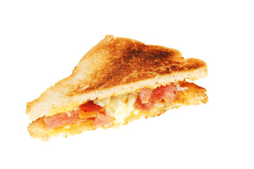 Toasted egg and bacon sandwich