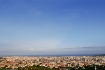 Barcelona skyline horizon from Tibidabo