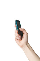 Hand holding a cell phone