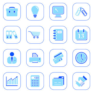 Business icons - blue series