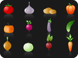 Vegetables_black background