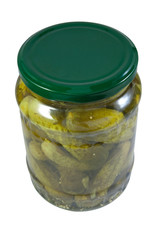 Jar with cucumbers.