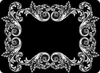 white rectangular frame with big curls