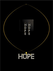 Gold and diamond hope necklace set