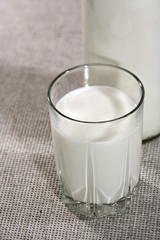 Fresh white milk on the table. Cuisine still life