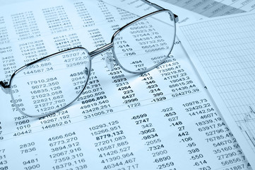 Obraz premium The financial report. Blue tone