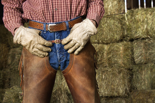 Man in Front of Hay Bales