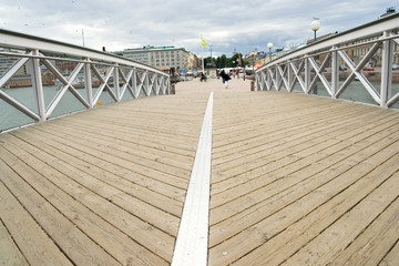 Wooden bridge in Helsinki, Finland