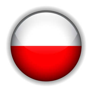 Poland flag button, vector