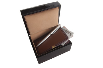 Casket with notebook