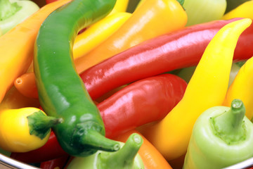 Assorted organic peppers