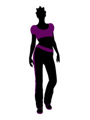 Fototapeta na wymiar African American Female Workout Silhouette