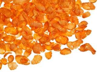Cornflakes isolated over a white background.
