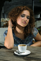 Beautiful girl with coffee