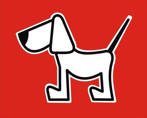 Perro con fondo rojo