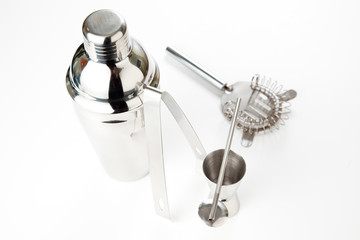 set of shiny aluminum shaker