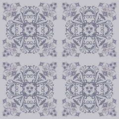 Seamless floral tile pattern