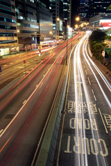 Fototapeta na wymiar busy freeway in Hong kong at night