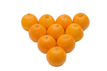 Fresh tangerines isolated on white background