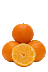 Fresh tangerines isolated on white background