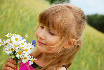 young girl  on field