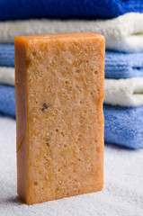 Relaxation symbols - soap, soft towels
