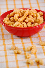 Corn snack with decoration