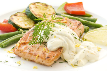 Wildlachs mit Gemüse