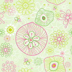 Floral spring seamless pattern