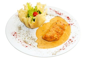 fried salmon fish fillet