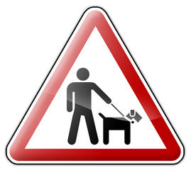 Advisory Sign "Walk your dog on a leash"