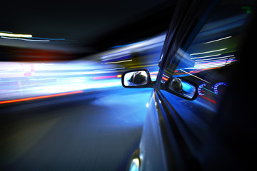 Obraz na płótnie Canvas night car drive
