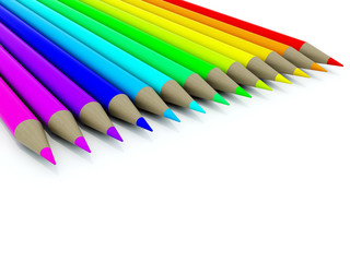 Colored pencils isolated on white