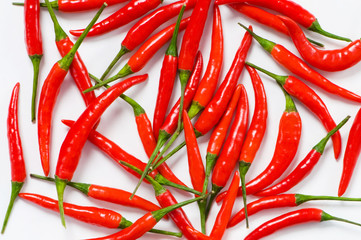 Red chili peppers arranged at the background