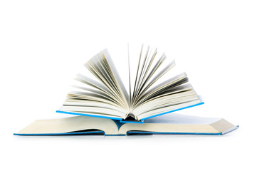 Stack of books isolated on the white