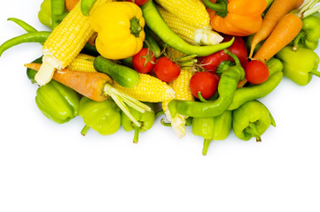 Various vegetables isolated on the white background